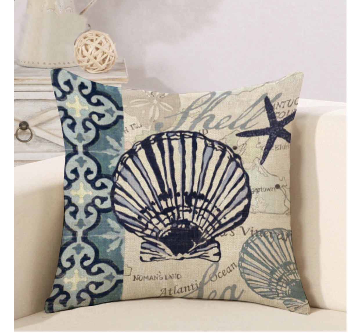 [CHỈ VỎ] VỎ Gối Tựa Lưng Gối Sofa Gối Trang Trí Sinh Vật Biển vải bố dày dặn cao cấp