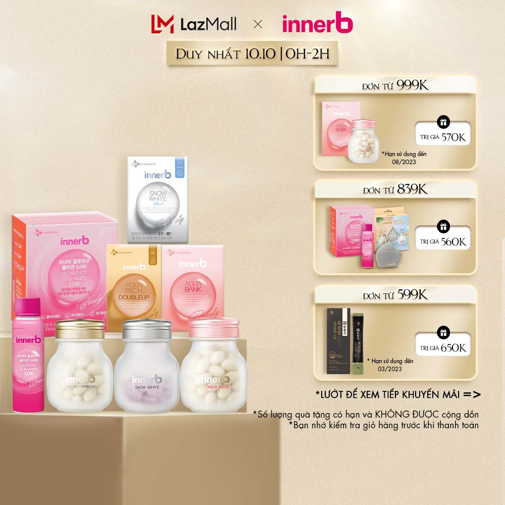Innerb Nước uống Collagen InnerB Glowshot CJ (Hộp 6 chai) - MixASale