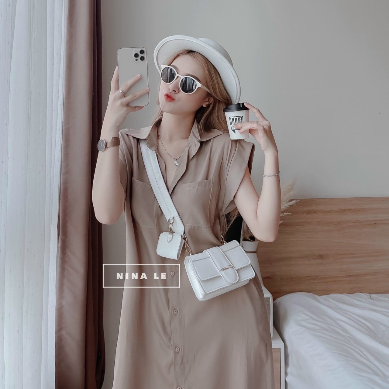 Đầm sơ mi lụa siêu xinh