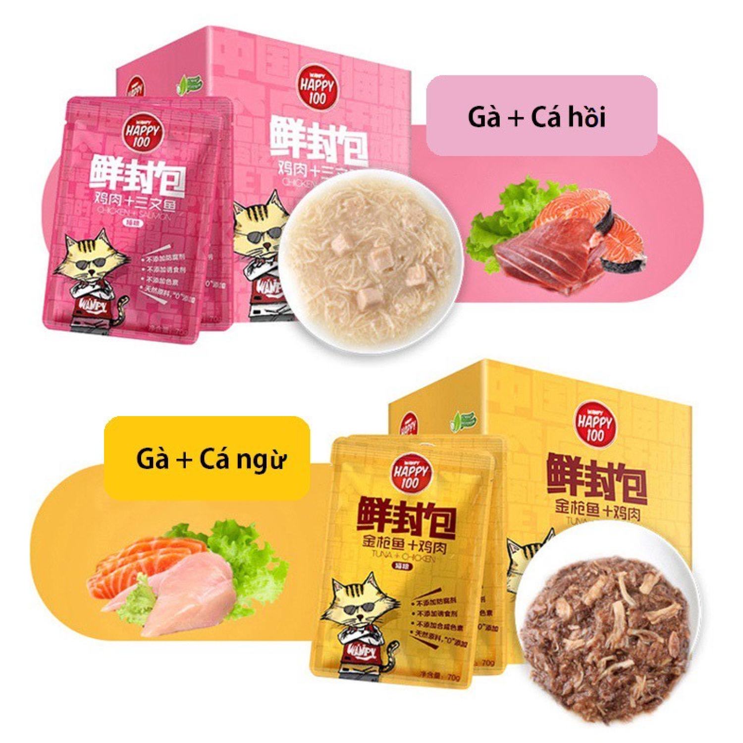 Pate Wanpy Happy 100 cho mèo gói 70gr