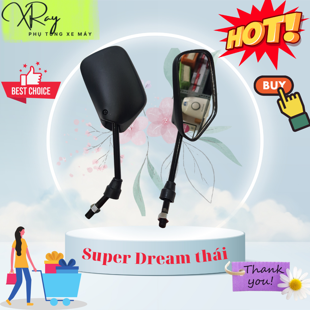 Gương xe máy Super dream thái( Giá 1 đôi)