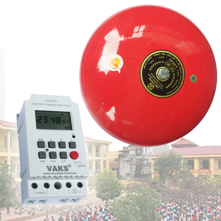 Bộ chuông hẹn giờ trường học - kích thước chuông 8 inch