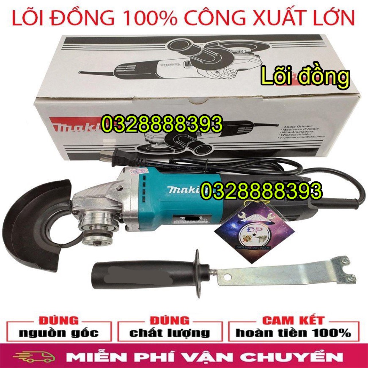 (ĐANG-SALE 50%)Máy mài cắt MAKITA lõi đồng công tắc đuôi - Máy mài cầm tay MAKITA,Máy Mài Makita Nhật Bản,Máy cắt cầm tay,Máy mài Makita 9556B Lõi đồng 100% công xuất lớn 840W.(BH 12T) Mega Big 5.0