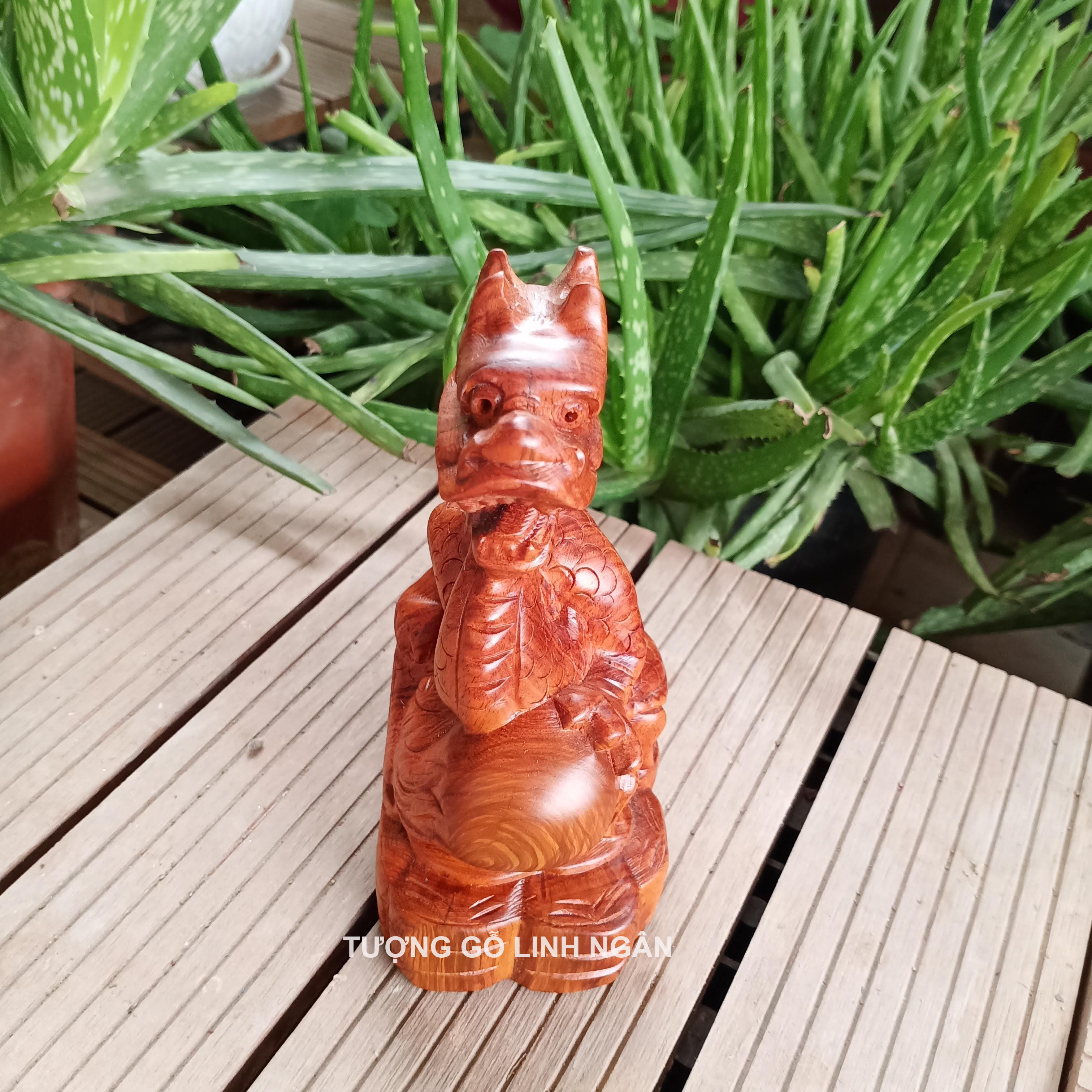Tượng Rồng gỗ hương (cao 15, ngang 8, sâu 6 cm)