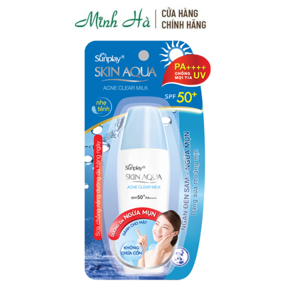 Sữa chống nắng dưỡng da ngừa mụn Sunplay Skin Aqua Acne Clear Milk SPF50 25g