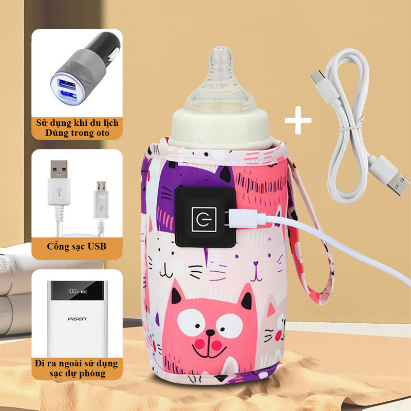 Túi ủ bình sữa, túi giữ nhiệt bình sữa thông minh cổng USB và có hiển thị