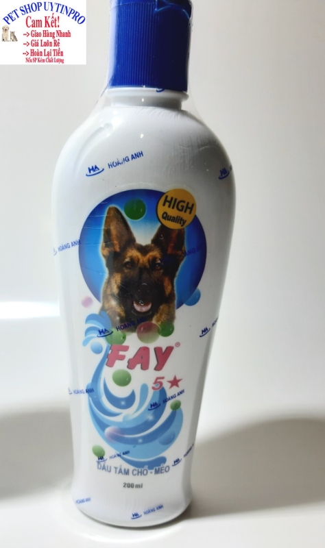DẦU TẮM CHÓ MÈO Fay 5 Sao hỗ trợ làm sạch ve rận bọ chét Duy trì độ ẩm Khử mùi hôi Làm mượt lông Bảo vệ da Chai 200ml