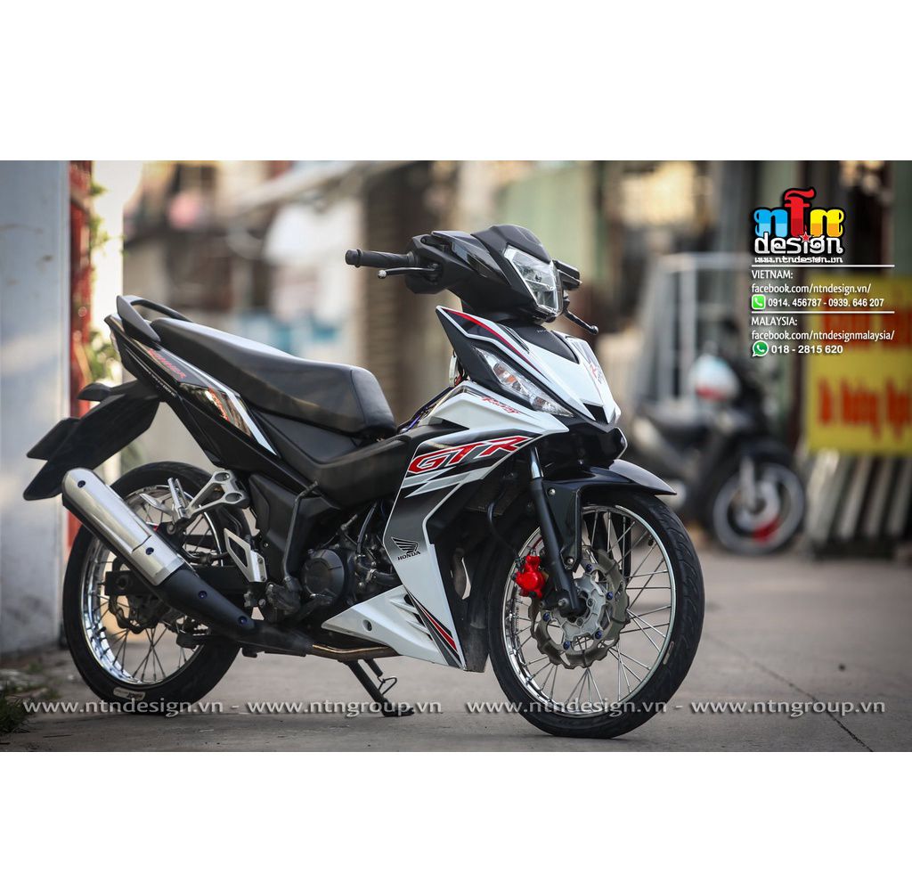 Tem Rời Dán Xe Winner V1 Mẫu GTR Đen Đỏ Trắng