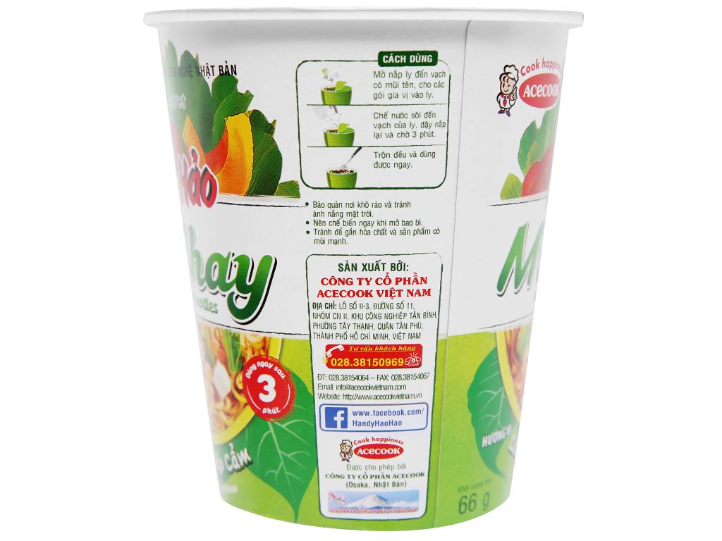 Mì Ly Chay Hảo Hảo thùng 24 ly