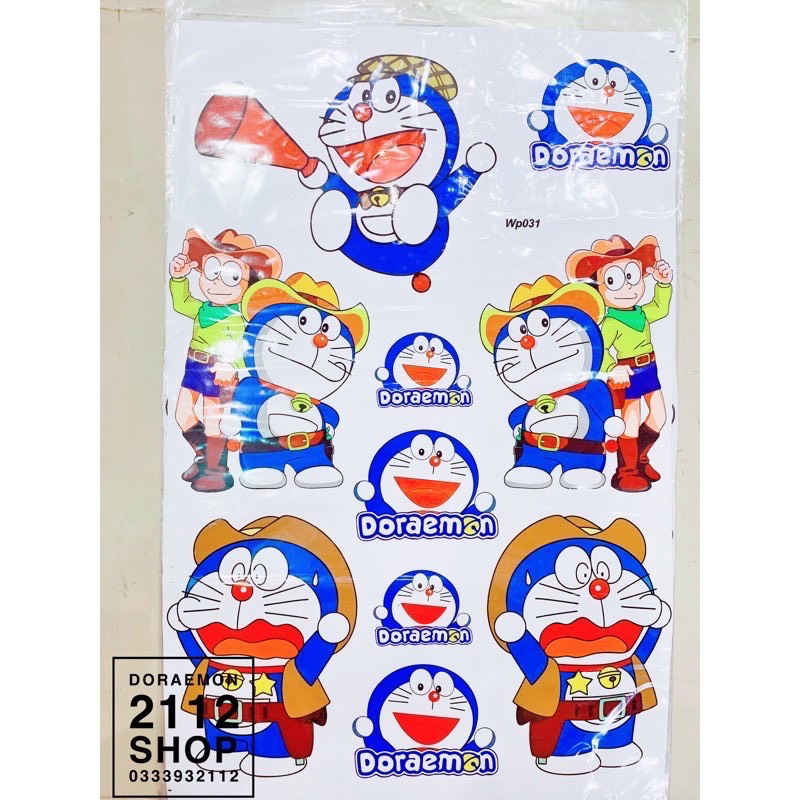 tem xe, tem dán, Sticker decal dán xe dán tường DORAEMON 60cm x 40cm