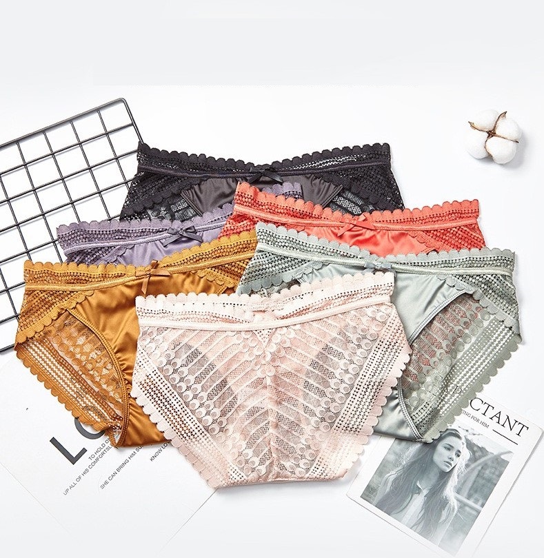 Combo 5 quần lót nữ phi lụa phối ren 268