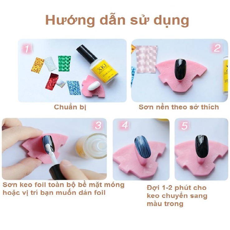 [HCM] Foil Dán Trang Trí Móng Nail - Set 10 Cuộn 4*100cm