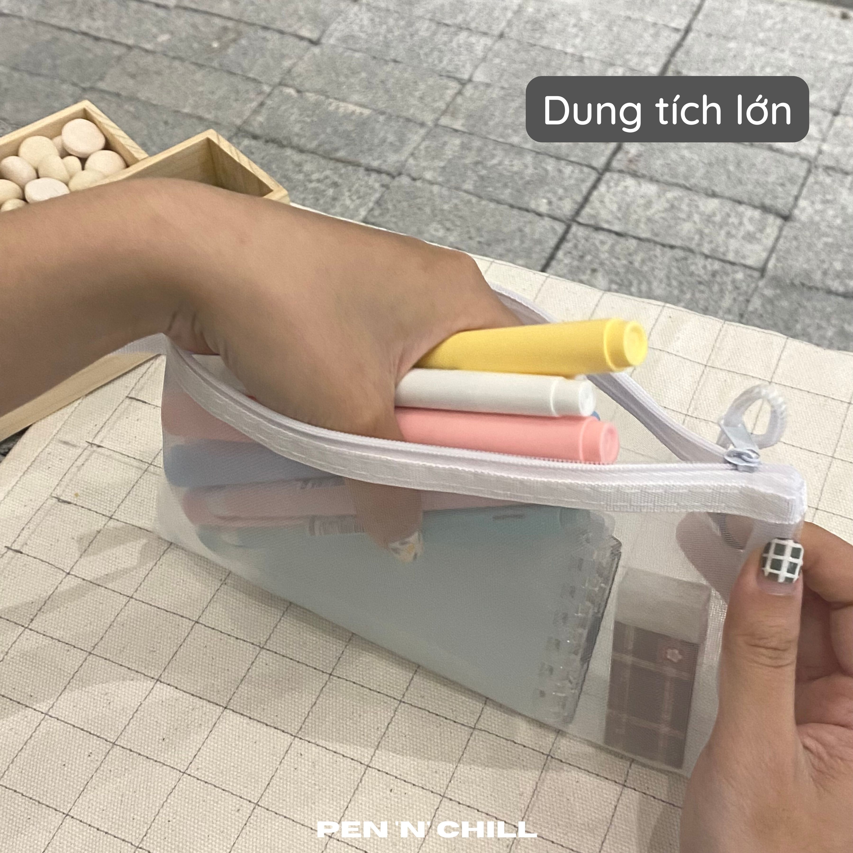 Túi đựng bút lưới tối giản đa năng