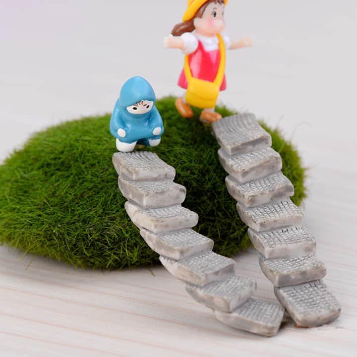 Phụ Kiện Tiểu Cảnh Cầu Thang Xám, (Combo: 2 cái) 1.5*4.5 cm (CA100-2).