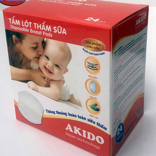 [HCM]Miếng lót thấm sữa Akido ( hộp 24 miếng)
