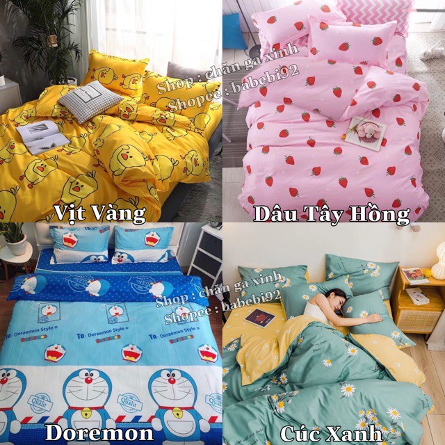 Bộ 5 món vỏ chăn ga gối cotton poly cao cấp