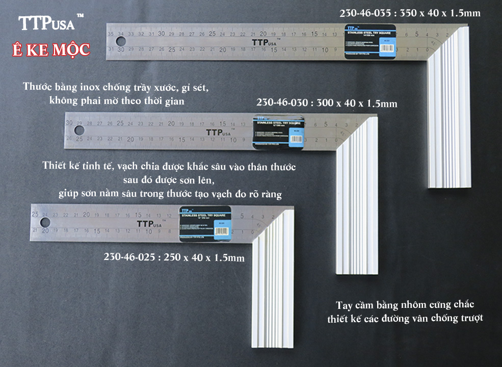 Thước ke mộc 250mm TTPusa