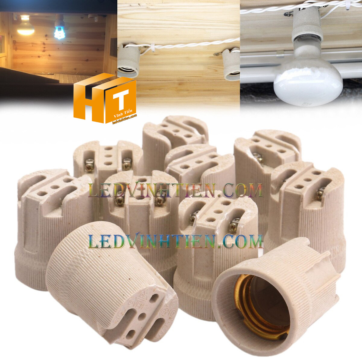 Đuôi đèn sứ E27, E14, cách điện tốt