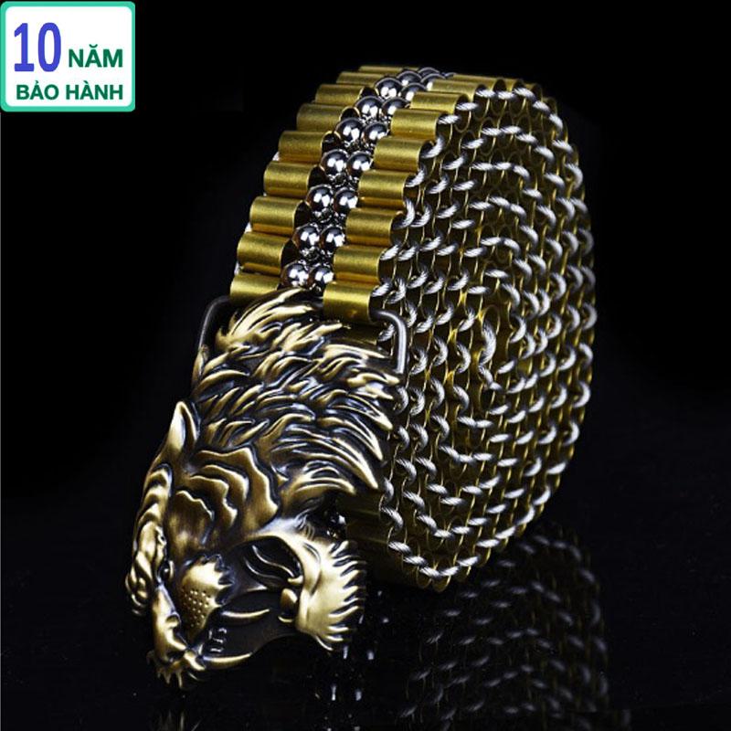 [Hoàn tiền 20%] [HCM]Thắt Lưng Dây Nịt Nam Mặt CỌP Đúc Bằng Đồng Nguyên Chất Cao Cấp Dây Thép Không Rỉ