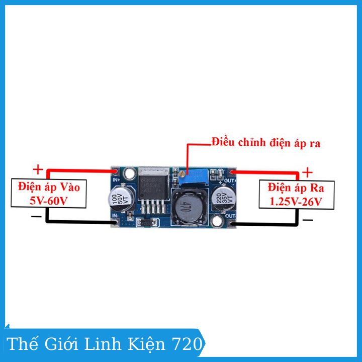 Module hạ áp buck DC-DC LM2596HVS in 5-60V 3A