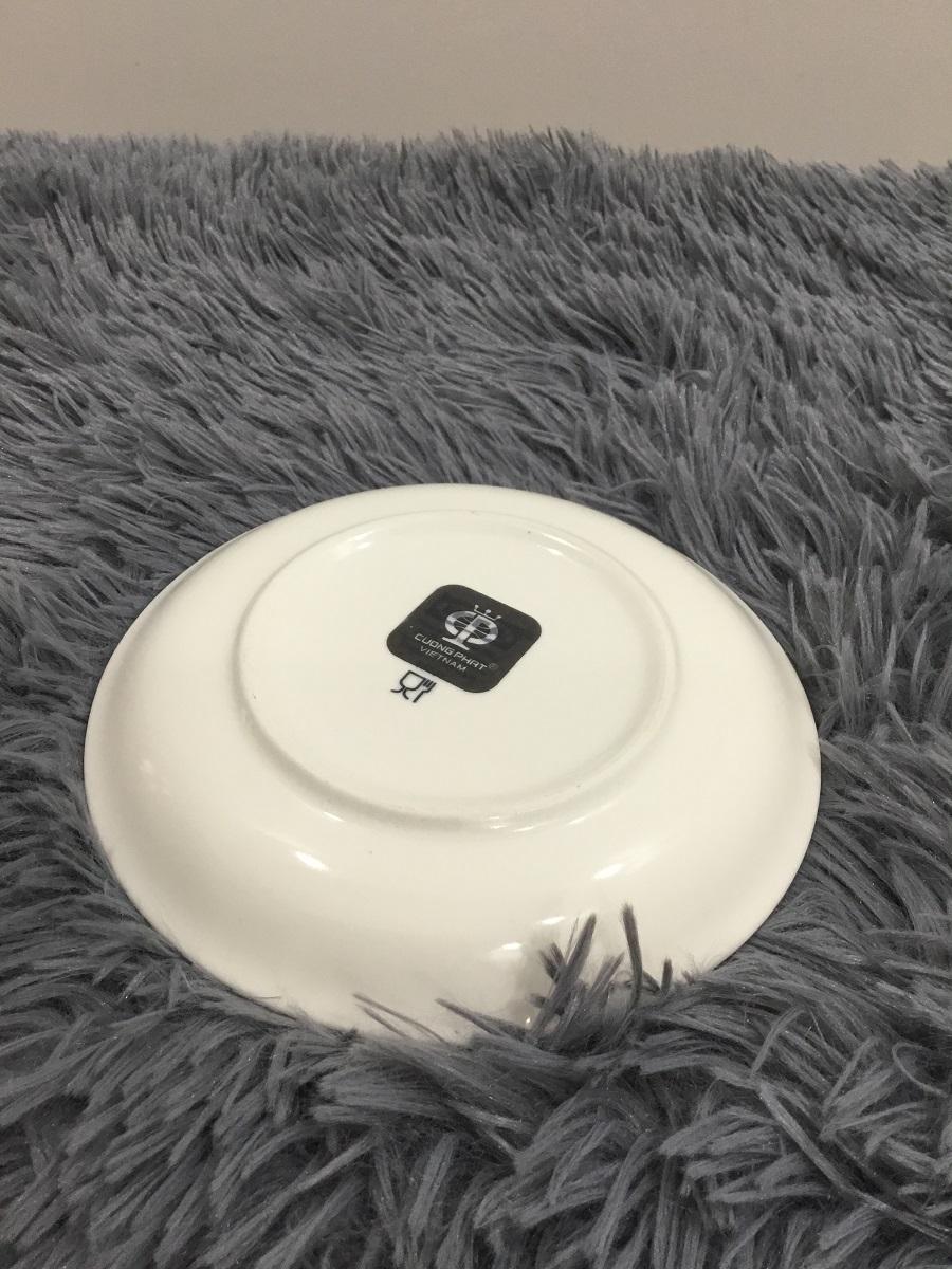 DĨA CHẤM XANH 15 CM - GỐM SỨ CƯỜNG PHÁT
