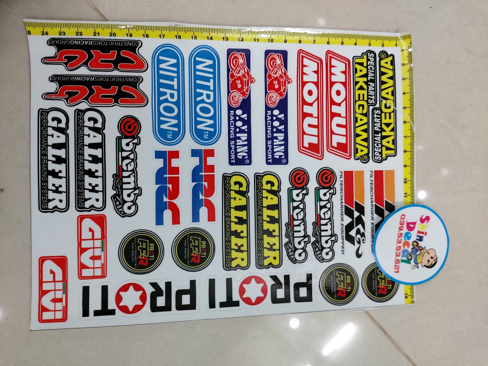 Combo set tem logo sticker motul nitron crg