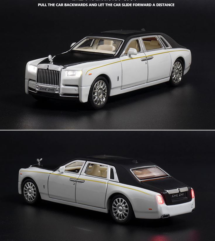 [CóboxTặngbiểnsố]Mô hình Siêu xe Rolls-Royce Phantom tỷ lệ 1.32 King Figure