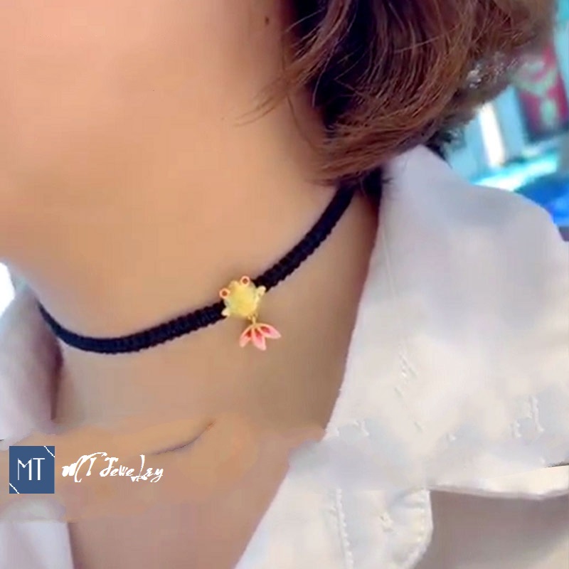 Charm Cá bo bo sơn men vàng 9999
