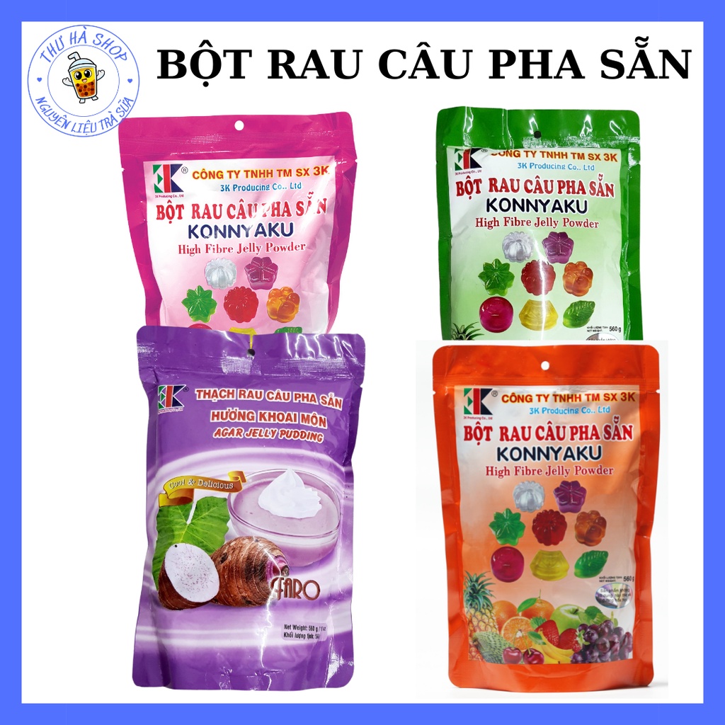 Bột Rau Câu Pha Sẵn Konnyaku Nhiều Vị 560g – Dẻo Ngon, Giải Nhiệt Ngày Hè!
