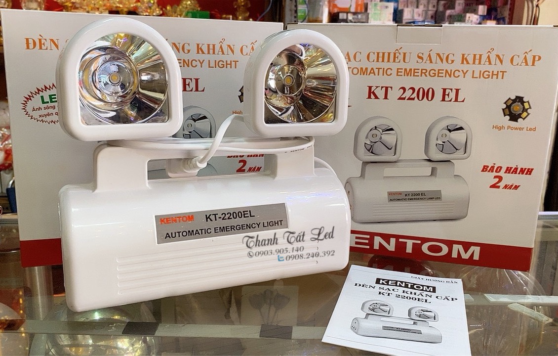 Đèn Sạc chiếu Sáng Khẩn Cấp KENTOM 2200 PIN