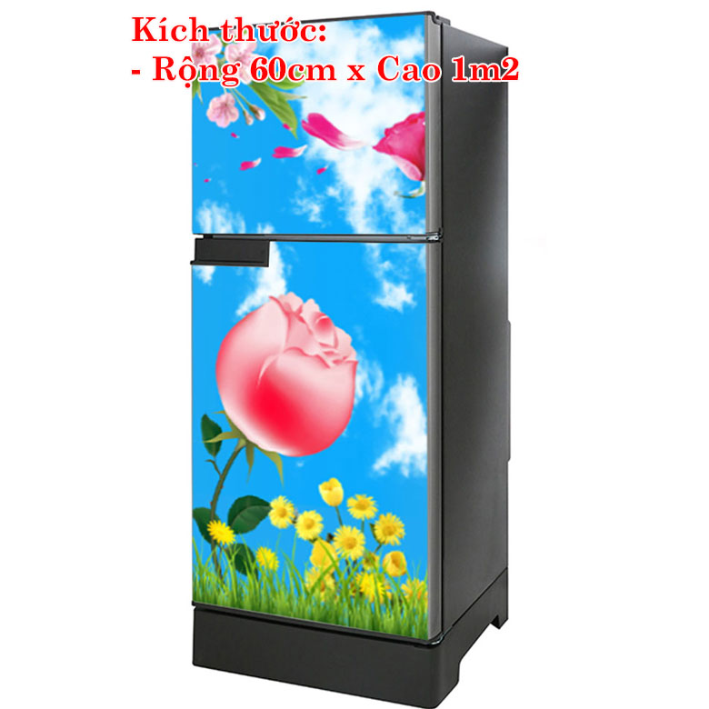 [HCM]Decal trang trí tủ lạnh mẫu Hoa Hồng Đẹp chất liệu cao cấp độ phai màu trên 10 năm