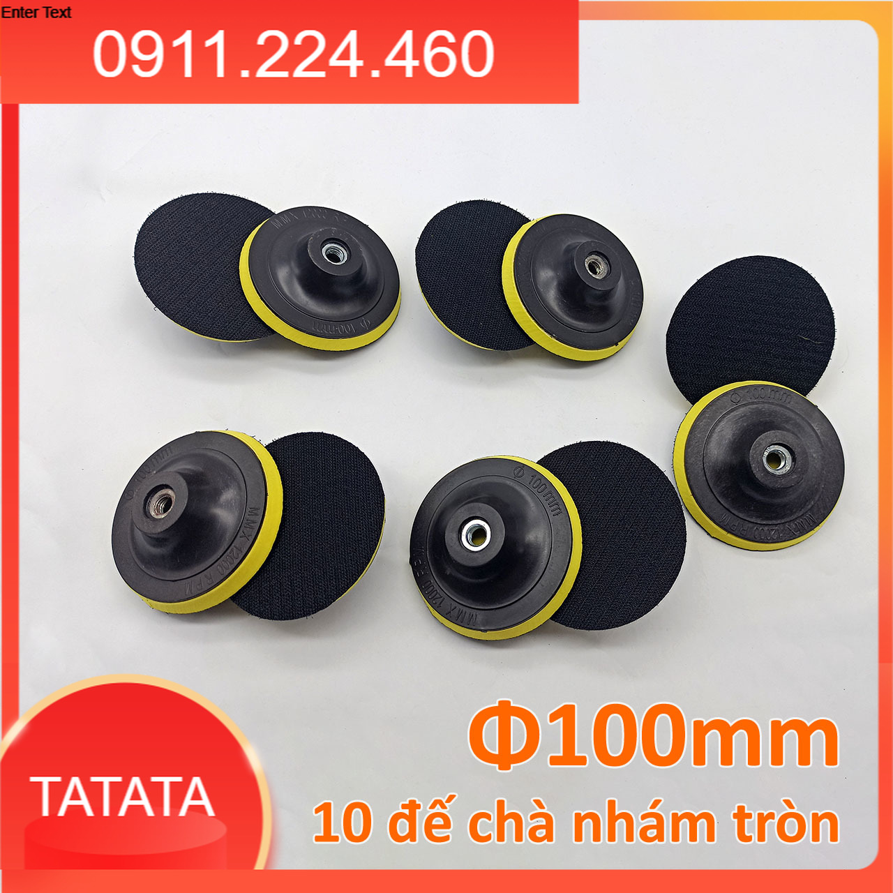 10 cái đế chà nhám tròn size tùy chọn