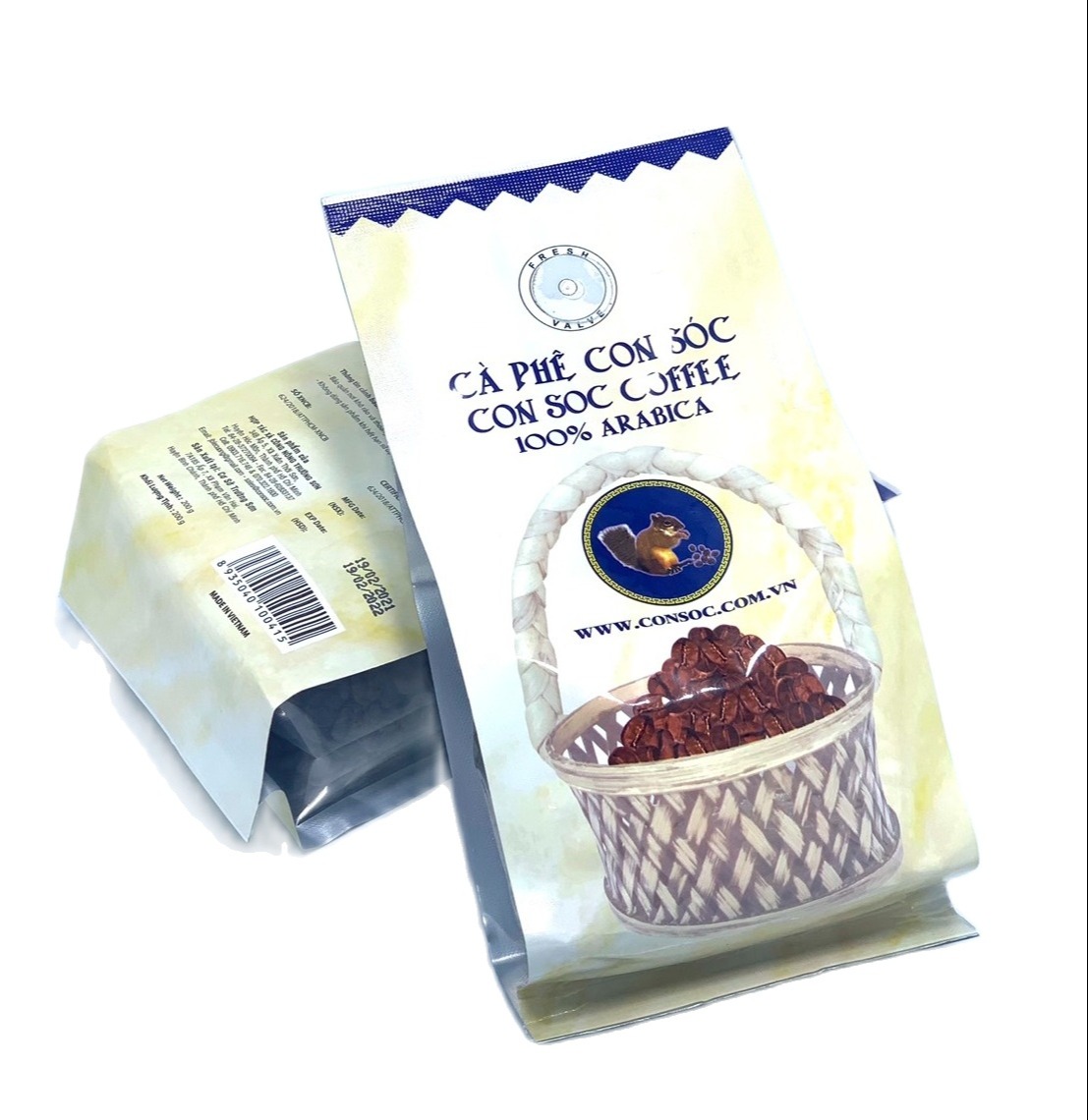 Cà phê hạt Con Sóc - Bịch 200gam( Combo 2 Bịch)