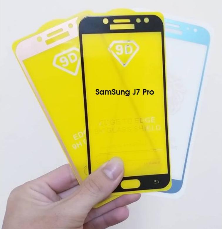 Samsung Galaxy J7 Pro Kính Cường Lực 9D Full Keo,Full Màn Hình Thế hệ mới tặng keo chống hở mép