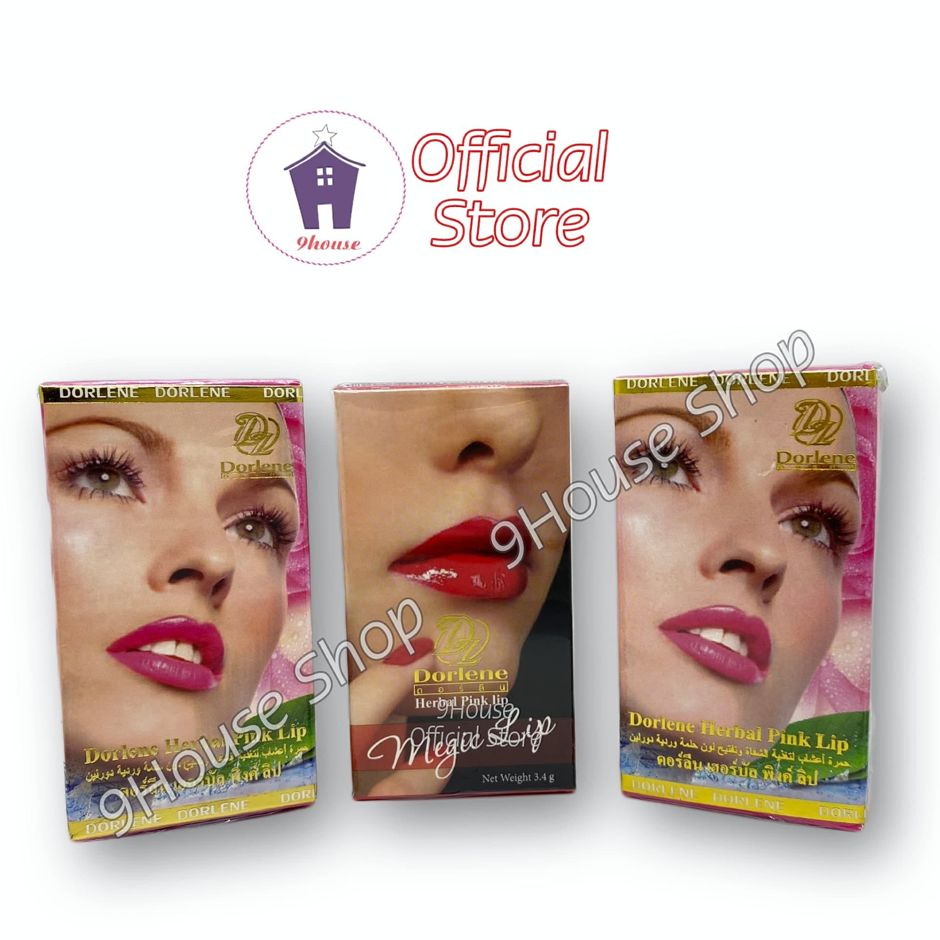 01 Son Sâm Giảm Thâm Môi Dorlene Herbal Pink Lip Thailand