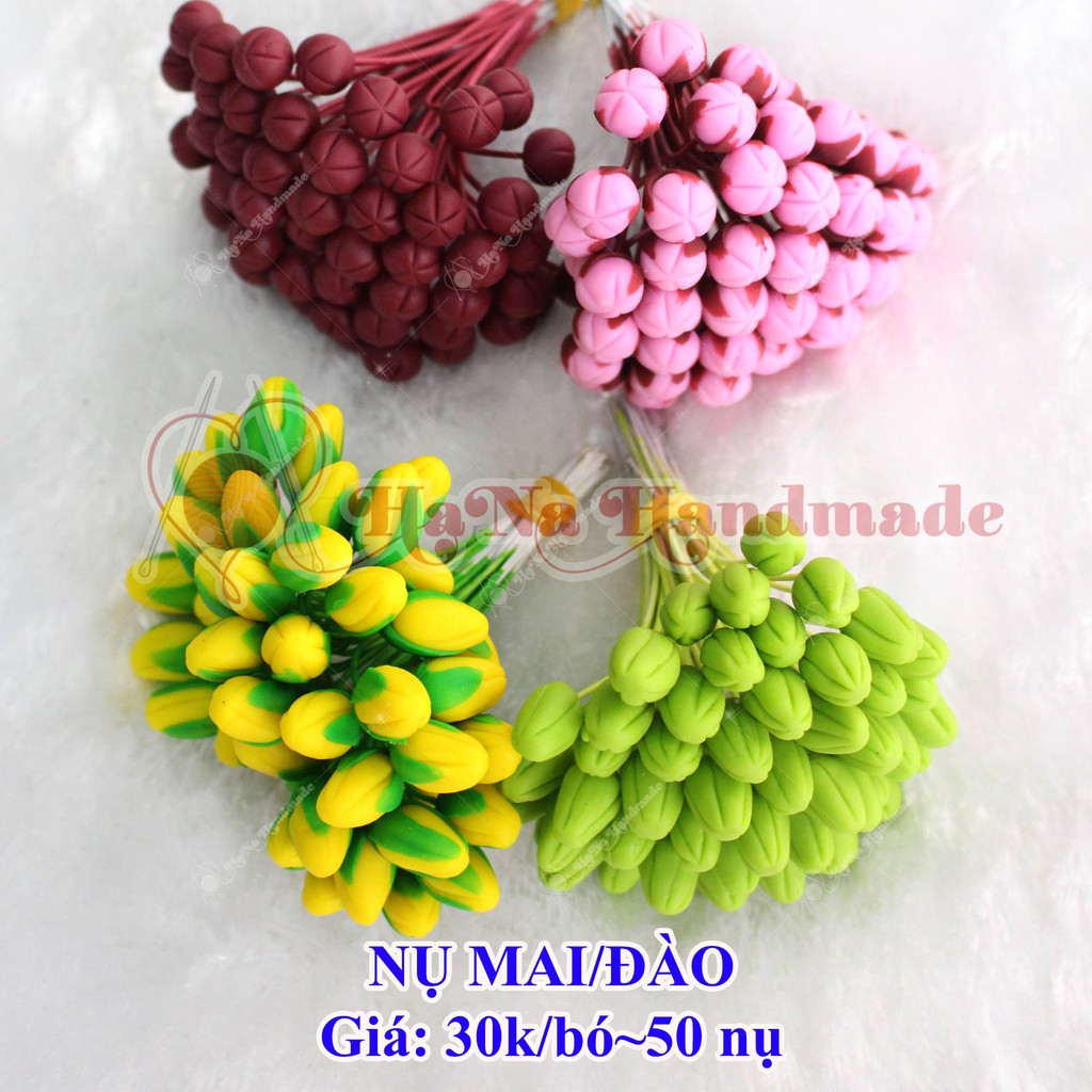 Nụ hoa mai/ đào làm hoa handmade 40k/bó