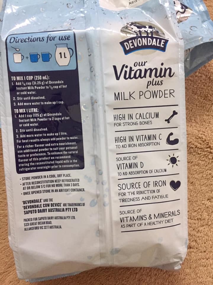 Sữa Devondale vitamin plus 1kg