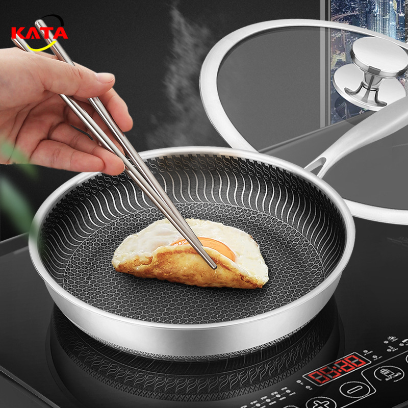 Chảo Chống Dính Tổ Ong BlackCube Inox 316L Cao Cấp, Đáy Khắc Laser Dẫn Nhiệt Đều
