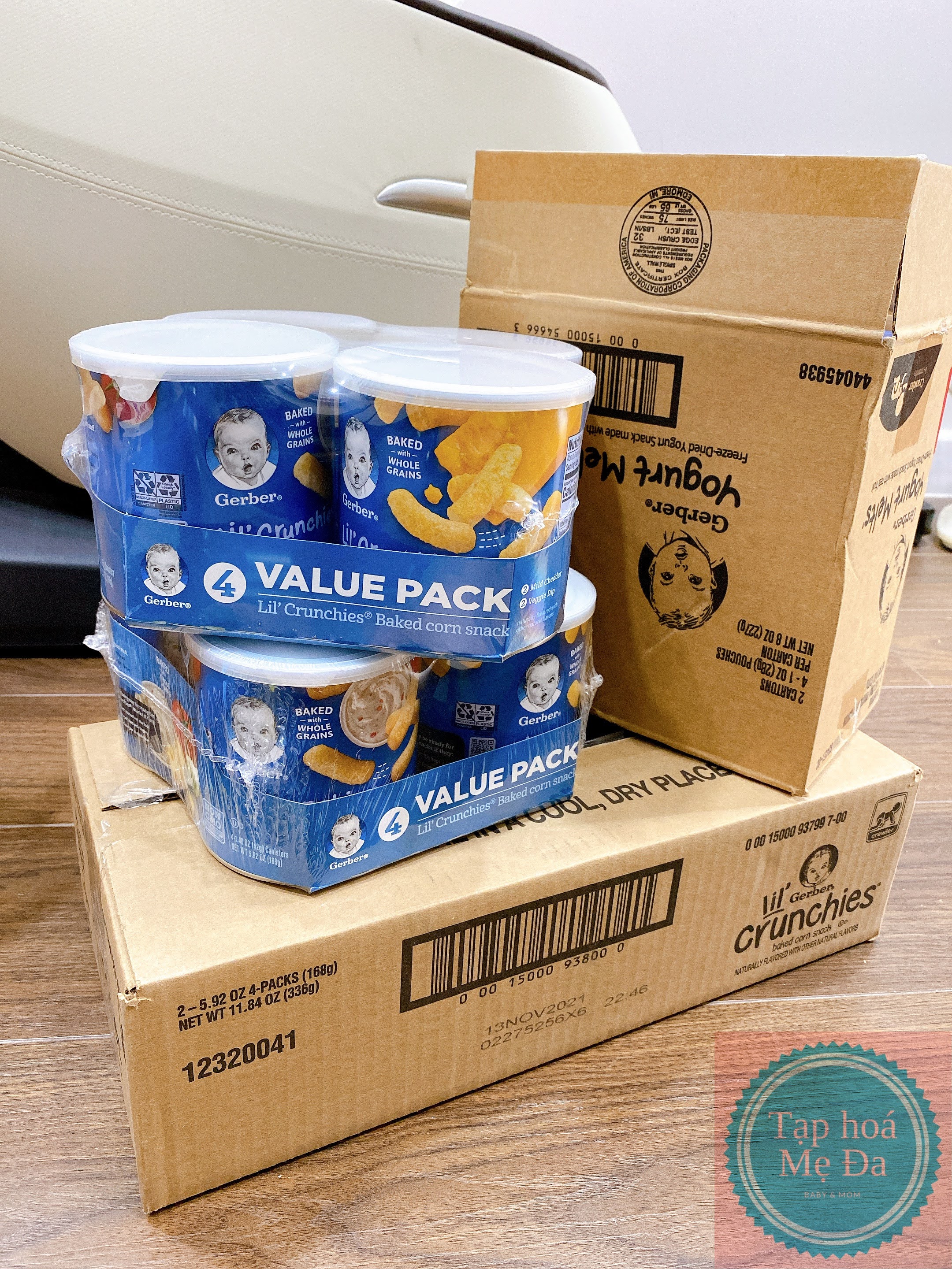 Bánh Gerber Lil Crunchies 42g cho bé từ 8 tháng (Hàng Mỹ đi Air)