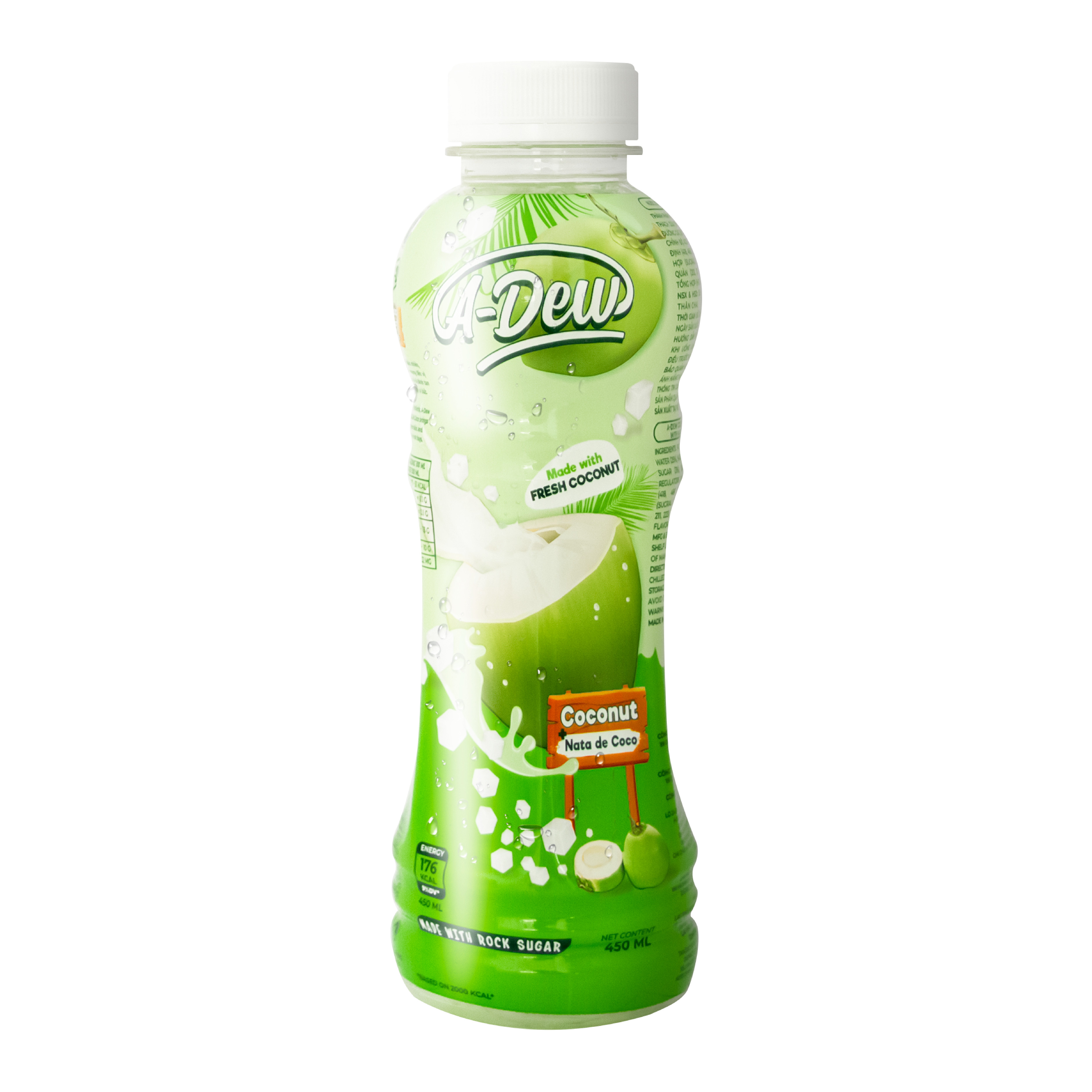 Nước Dừa Thạch Dừa A-Dew Chai 450ml - Lốc 6 Chai