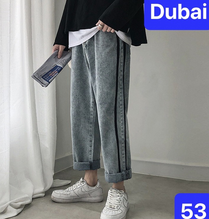 QUẦN BAGGY JEAN NAM CHẤT BÒ ỐNG RỘNG DÀI HAI DÂY HÈ NHẬT BẢN HOT TREND DB-53 - DUBAI FASHION