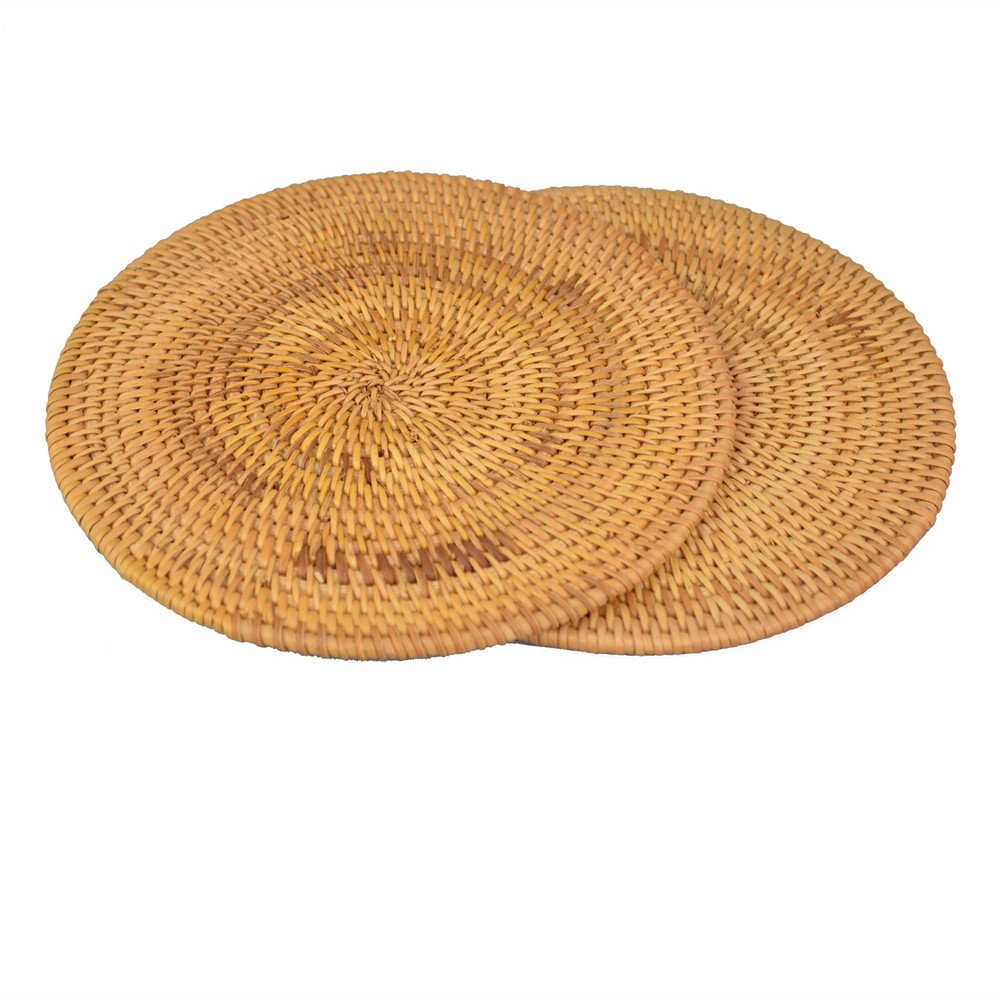 Lót ly, chén, đĩa ăn mây tre tròn 20cm, 10cm