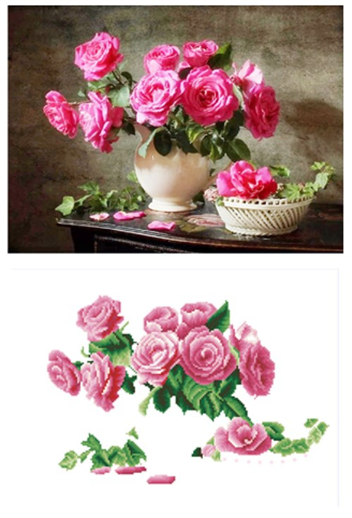 Tranh Đính Đá CÁ LỘC TÀI PHÁT ĐẠT (ĐÁ ABC CAO CẤP). Kích Thước: 65x50cm