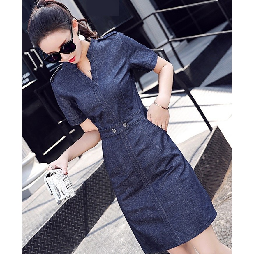 Đầm Jean Nữ Form Dáng Ôm Dịu Dàng