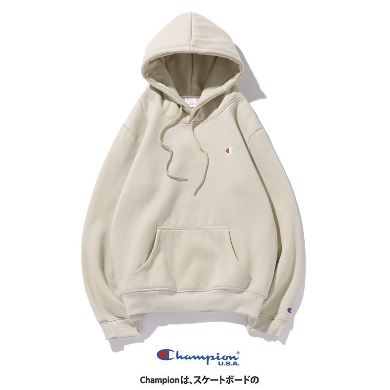 Áo Hoodie Champion Lót Nhung Cotton Thêu Chữ Thời Trang Cho Nam Nữ