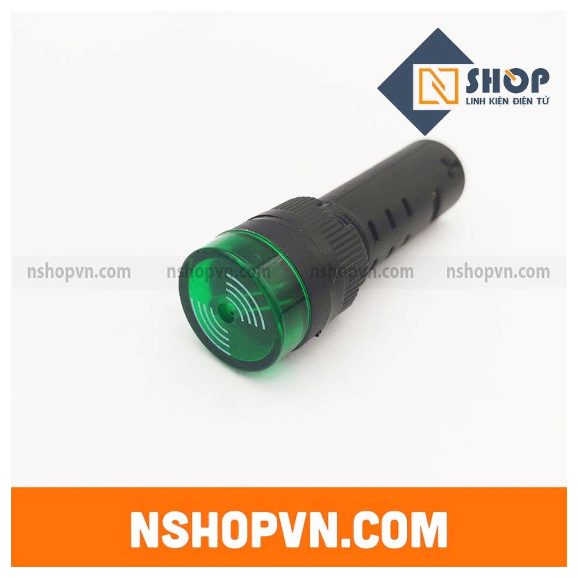 Đèn báo có còi AD16-16SM màu xanh 220V