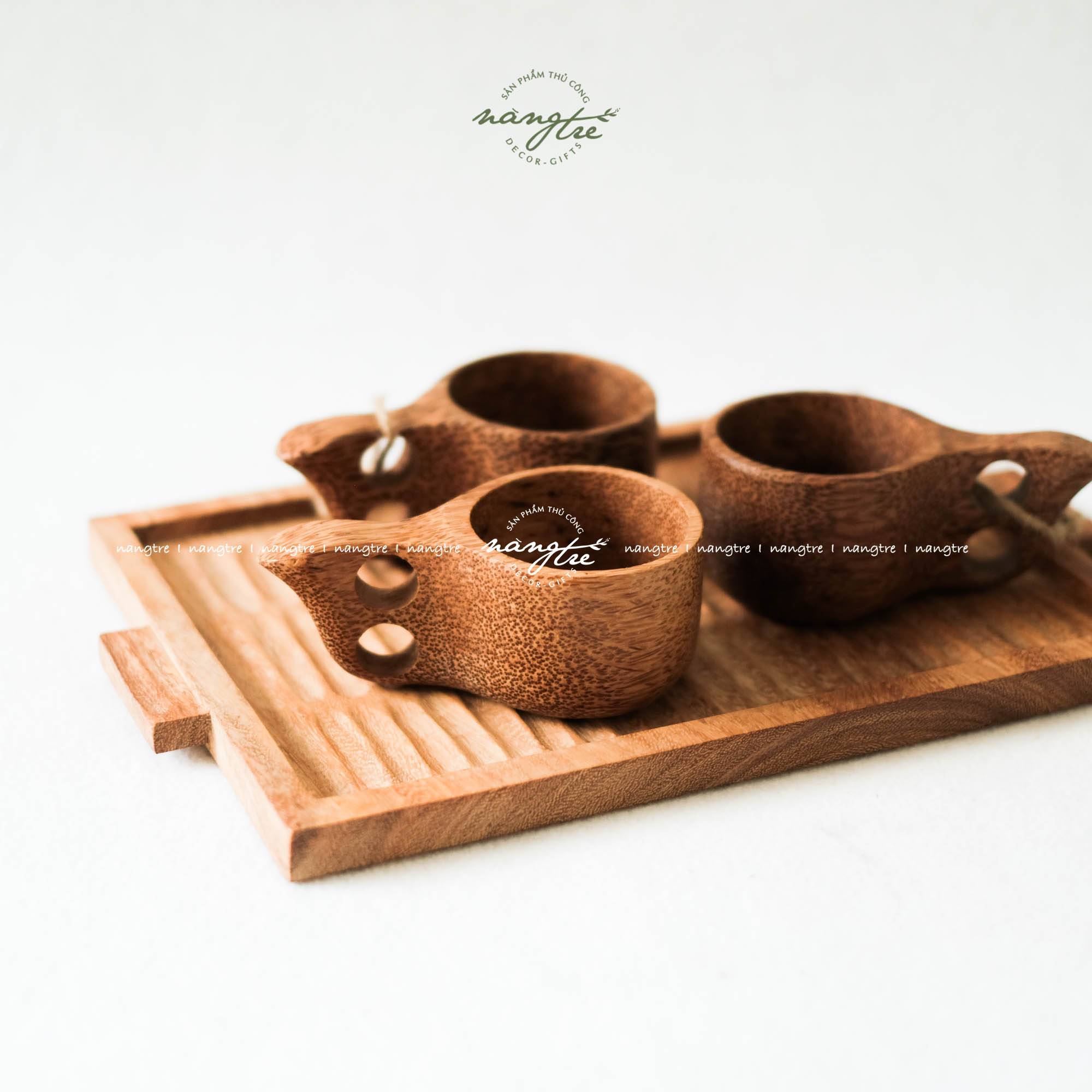 [HCM]Ly cốc bằng gỗ dừa- Ly gỗ dừa decor