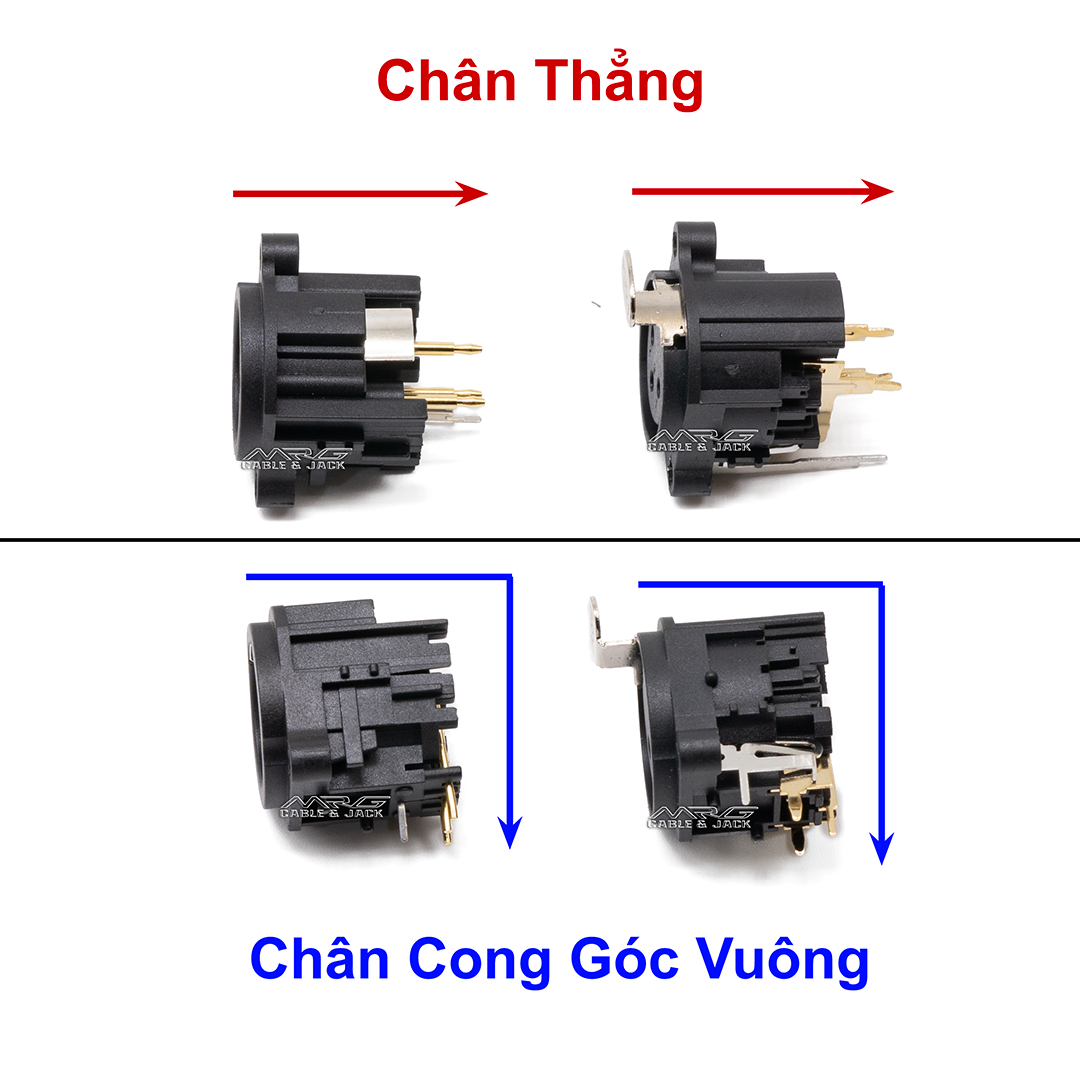 Jack Canon Âm Chân Cong (ổ cắm jack canong xlr) giá 1 chiếc.