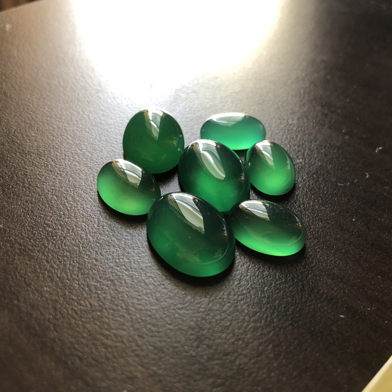 Đá Chalcedony Xanh thiên nhiên gắn nhẫn, dây chuyền