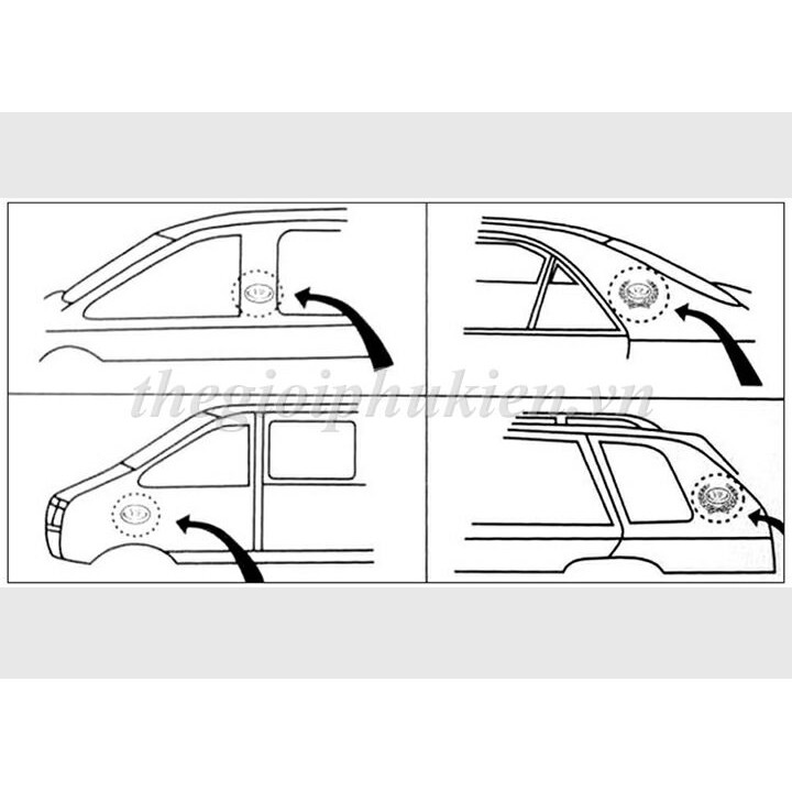 Bộ 2 Logo dạng Bông lúa theo xe Mercedes